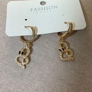 Gold plated  Snake Hoop Earrings